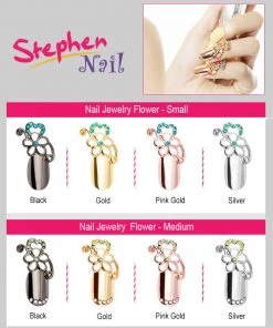 Stephen Nail Jewelry Flower (Medium-Black)