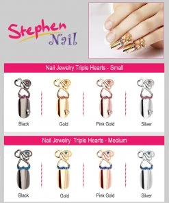 Stephen Nail Jewelry Triple Hearts (Small-Gold)