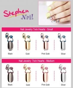 Stephen Nail Jewelry Twin Hearts (Small-Pink Gold)
