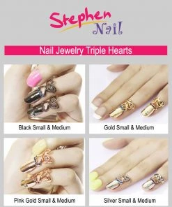 Stephen Nail Jewelry Triple Hearts (Medium-Silver)