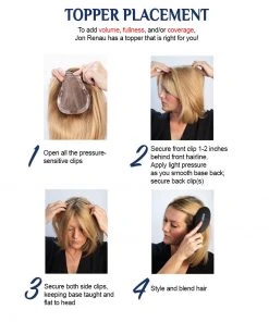 EasiPart HH XL 12 Inch | Remy Human Hair Clip-in Crown Volumizer Toppers By Jon Renau 8~12 Inch