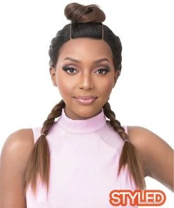 Wigs For Black Women Vixen Y Yaki Straight | Lace Front Human Hair Blend Wig By It's A Wig