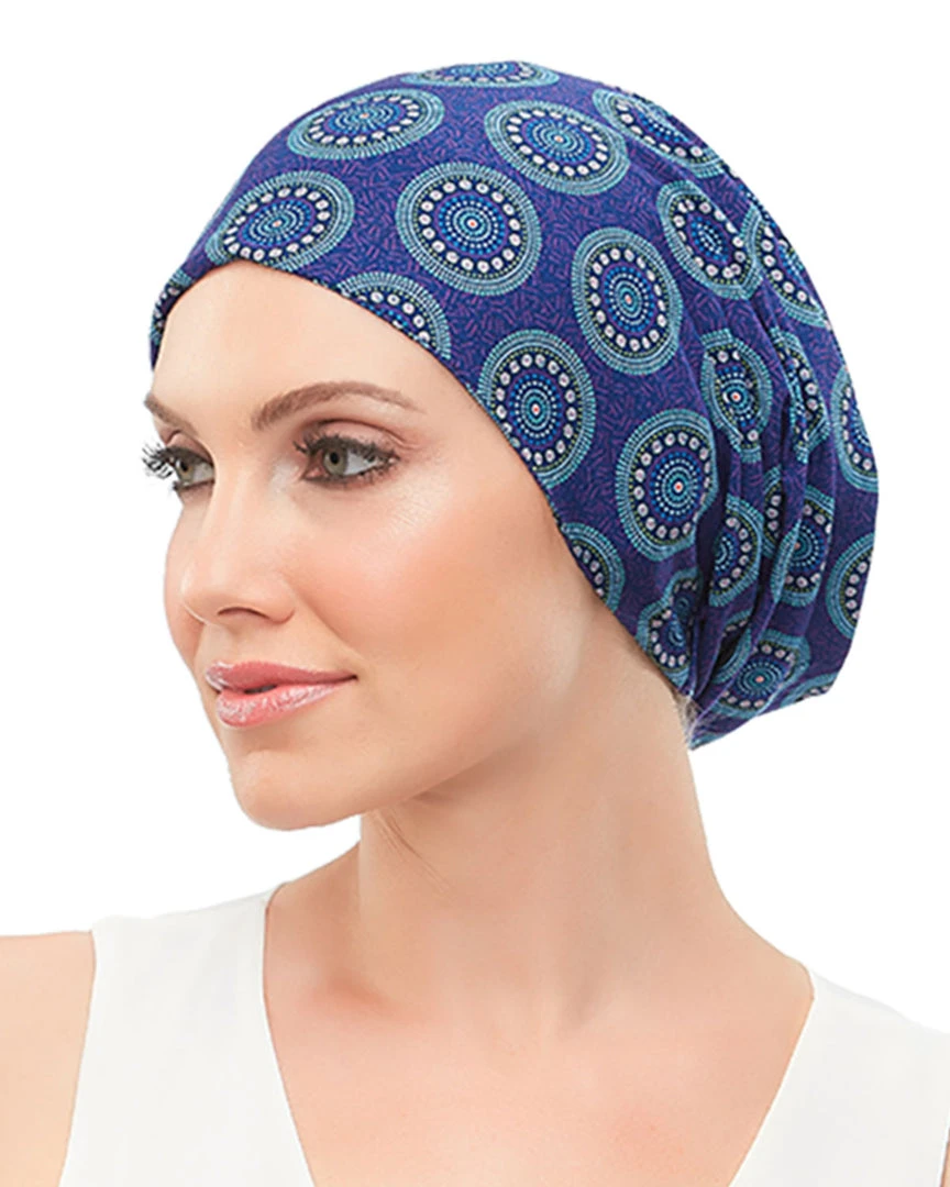 Jon Renau Softie Boho Beanie Print Headwear 3 Jon Renau Softie Boho Beanie Print Headwear