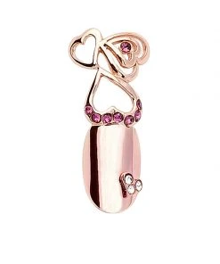 Stephen Nail Jewelry Triple Hearts (Small-Pink Gold)