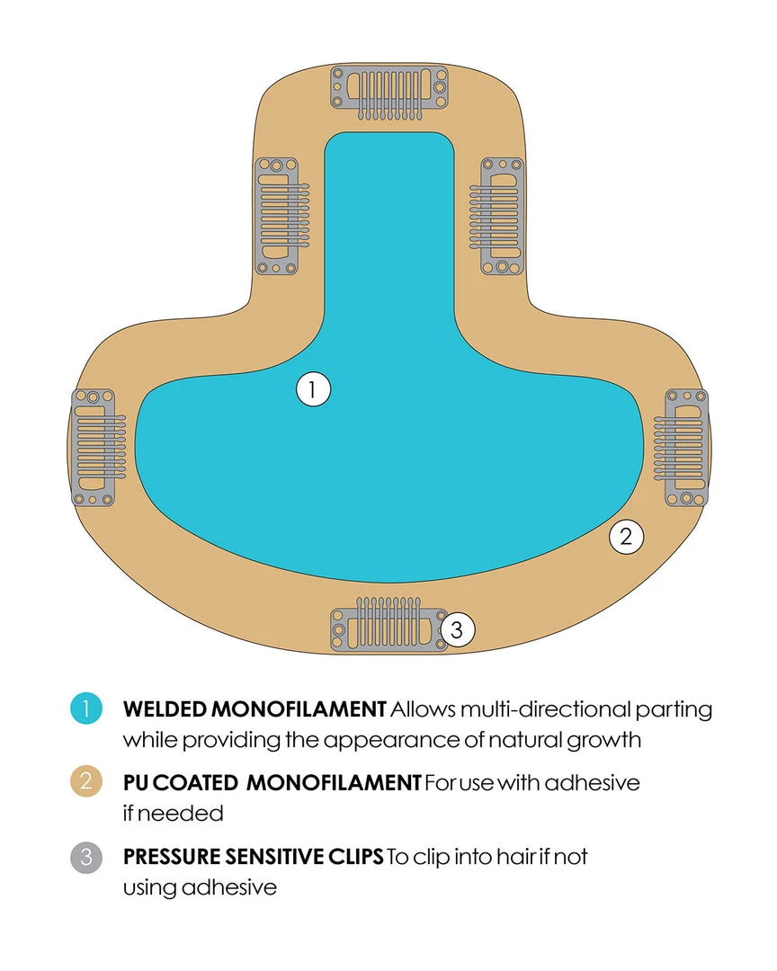 EasiPart T HD 12 Inch (Exclusive) | Monofilament Synthetic Hair Toppers By Jon Renau 8~12 Inch 6 EasiPart T HD 12 Inch (Exclusive) | Monofilament Synthetic Hair Toppers By Jon Renau 8~12 Inch